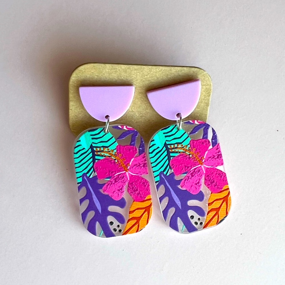 Acrylic Floral Drop earrings